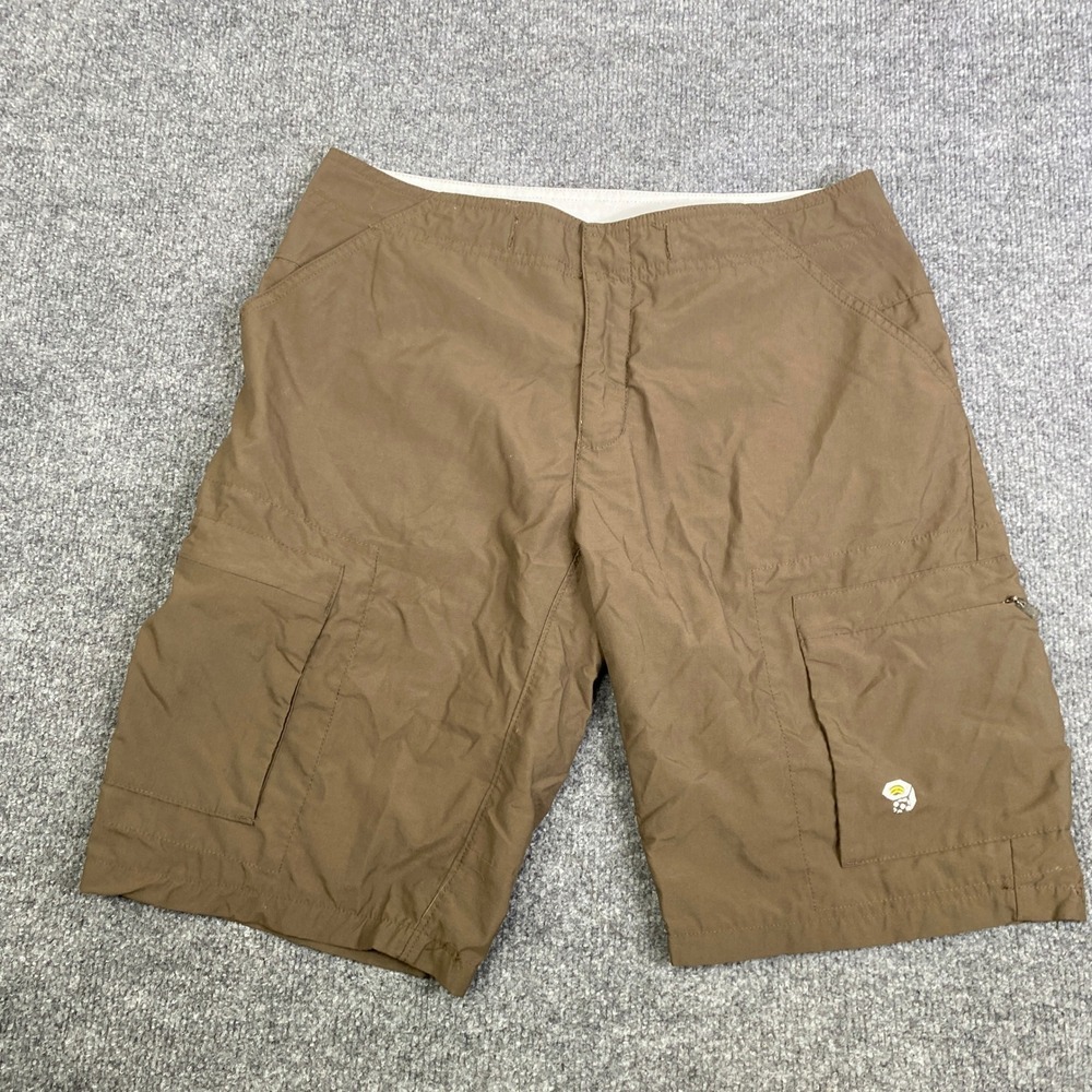 Mountain Hardwear Womens Brown Cargo Hiking Shorts Size 8 OL2328 Nylon Utility